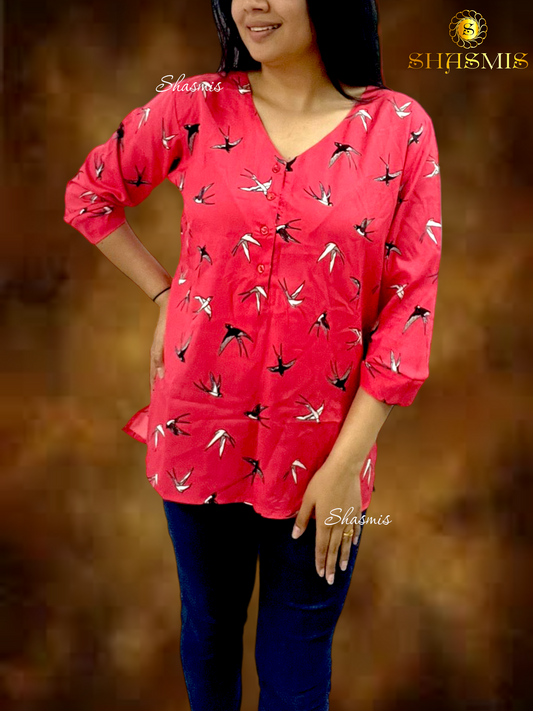 Pink Color Design Top