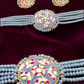 Black And Pink Kundan Work Design Choker With Earrings