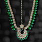 Green Beads Kundan Stone Mathapatti, Back side Meenakari