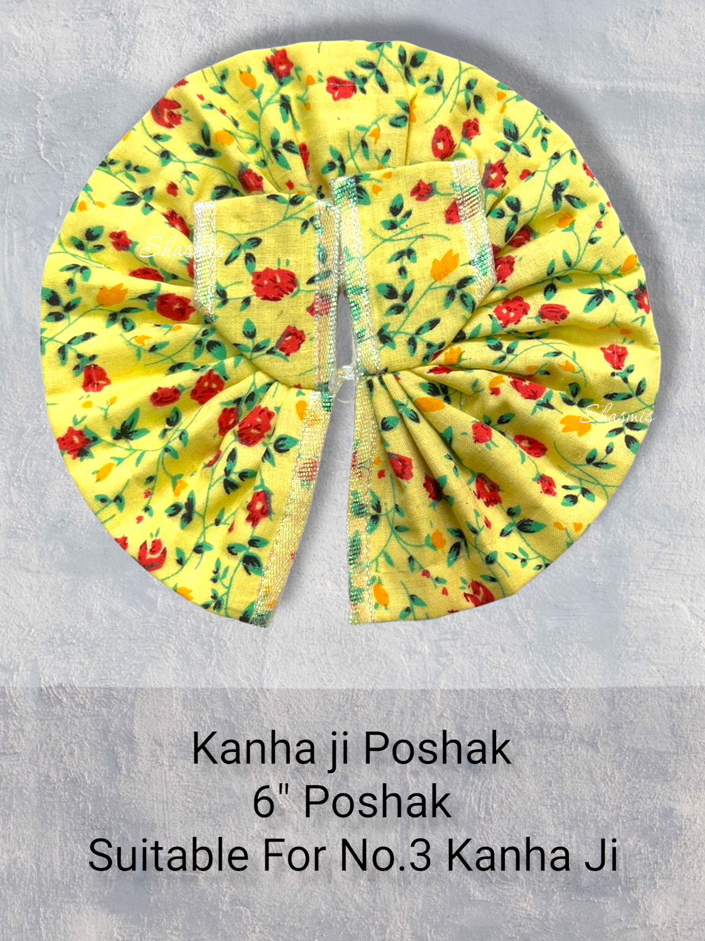 Lemon Yellow Color Color Flower Design Kanha Ji Poshak