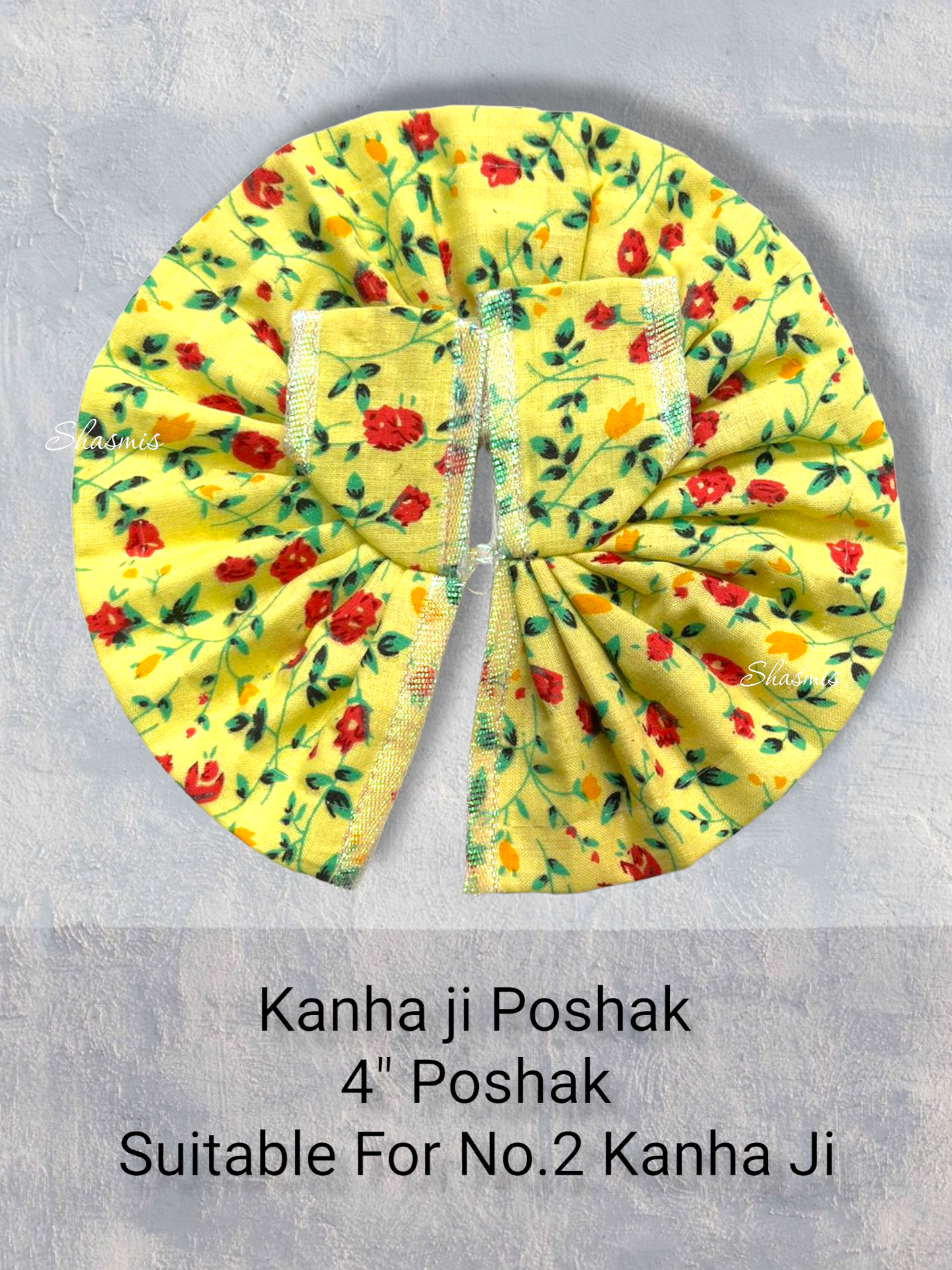 Yellow Color Flower Design Kanha Ji Poshak