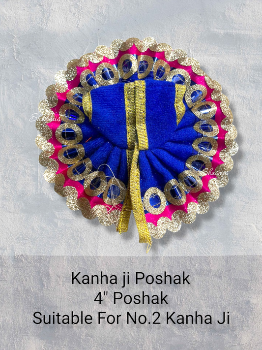 Blue Color With Lace Velvet Kanha Ji Poshak