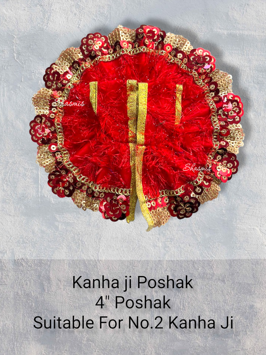 Red Velvet Sequence Design Kanha Ji Poshak