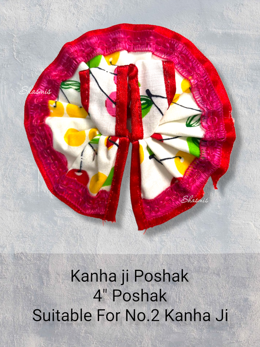 Red Color Flower Printed Kanha Ji Poshak