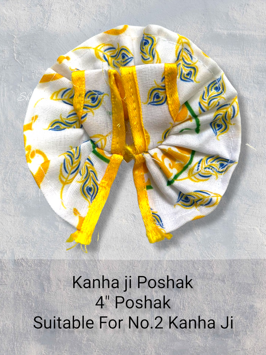 White and Yellow Color Design Kanha Ji Poshak