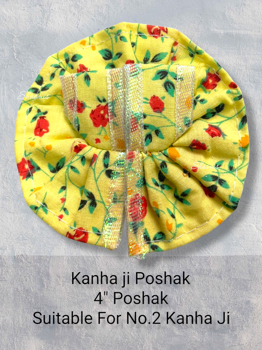 Lemon Yellow Color Printed Design Kanha Ji Poshak