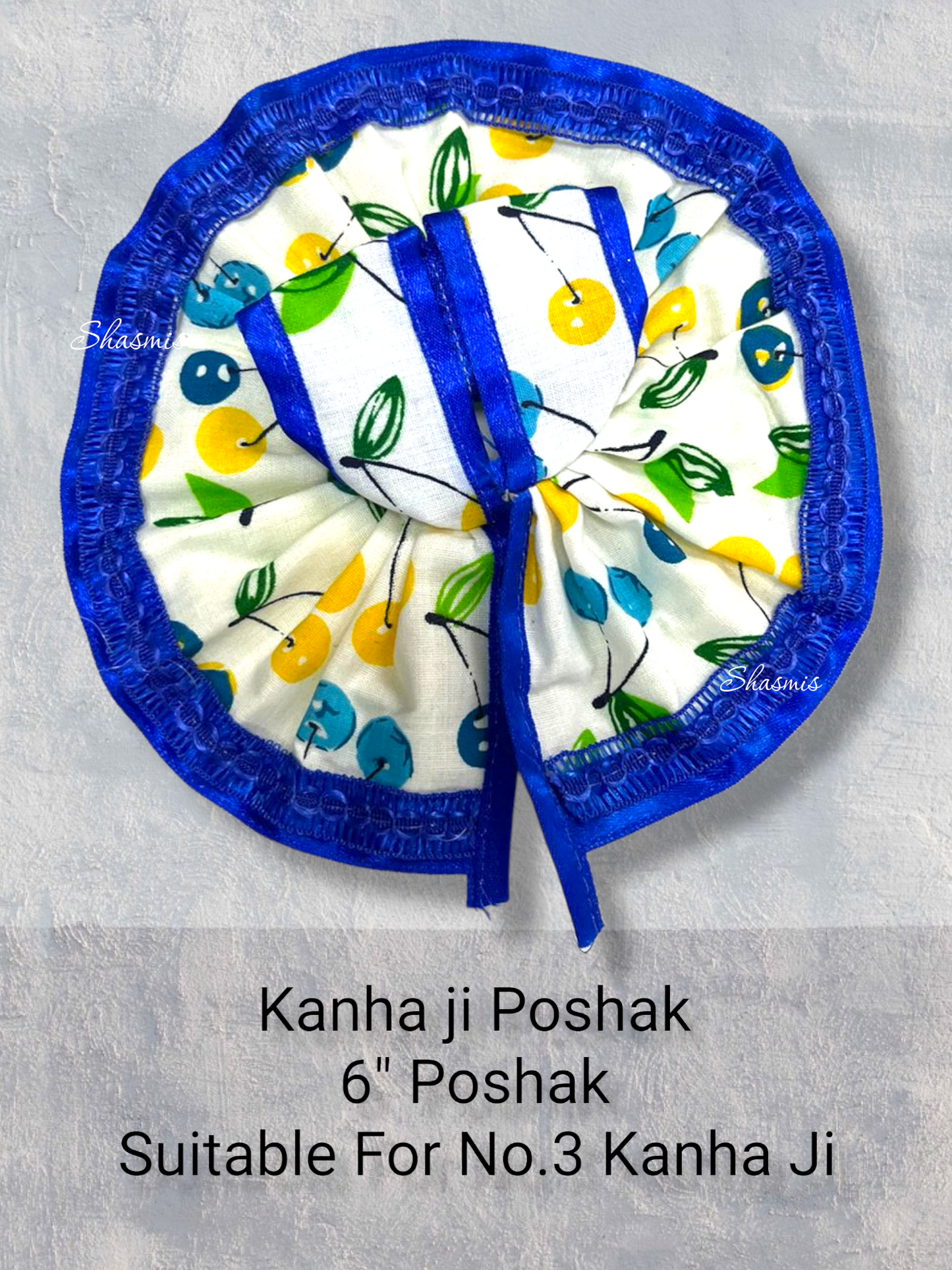 Blue Color Flower Design Kanha Ji Poshak