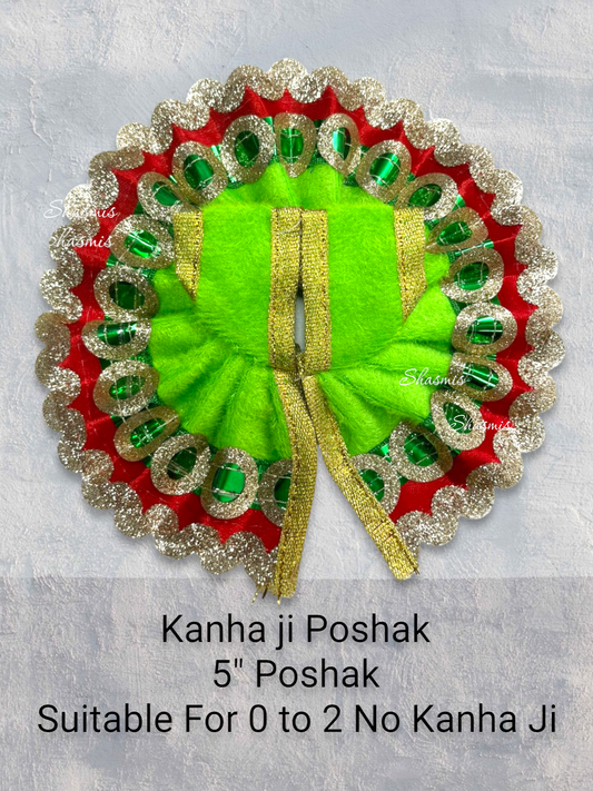 Green Color Velvet Design Kanha Ji Poshak