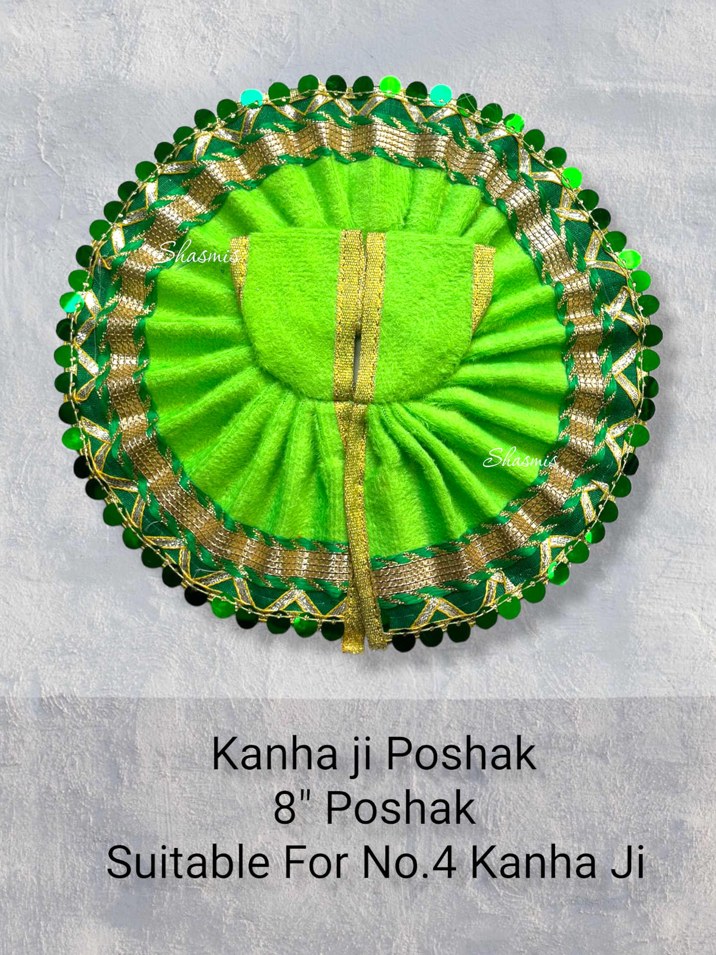 Green Color Velvet Sequence Design Kanha Ji Poshak