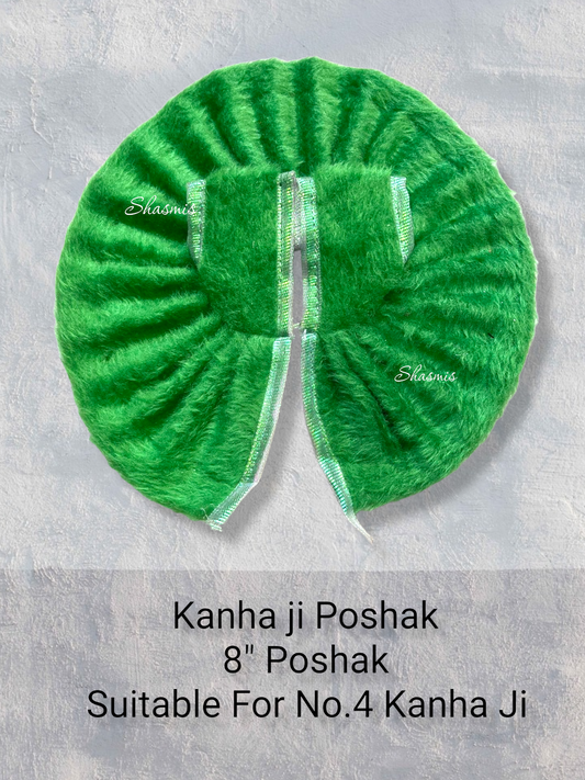 Green Color Fur Design Kanha Ji Poshak