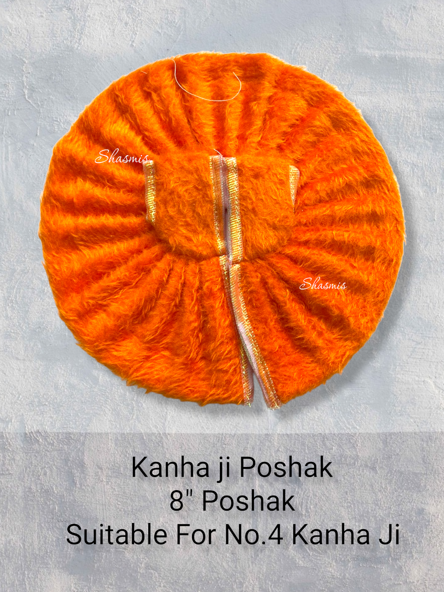 Orange Color velvet Kanha Ji Poshak