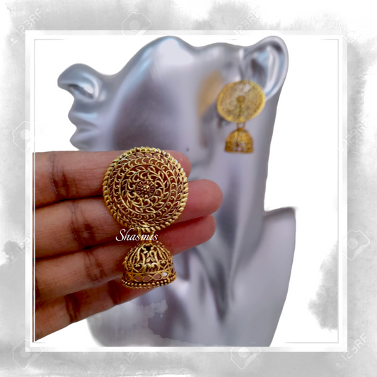 Golden Jhumka Earrings