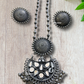 German Silver Sequence Necklace With Earrings