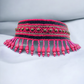 Pink and Black Color Embroidery Beads Necklace With Earrings