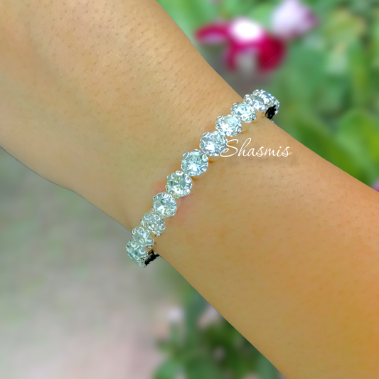 Diamond Silver Bangle