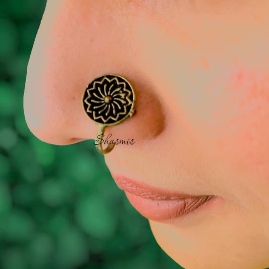 Gold Plated Trendy Design Non-Pierced Nose Pin