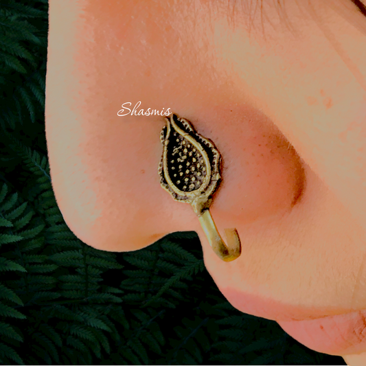 Leaf Design Golden Plating Non-Plating Nose Pin