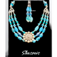 Blue Color Layer Beads With Silver Pendent Boho Fashion Necklace 