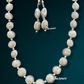 Silver Long Design Necklace With Earrings 