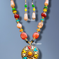 Multi Color Beads With Orange Centre Stone 