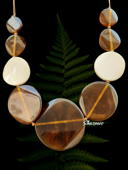 Brown Color Glass Necklace 