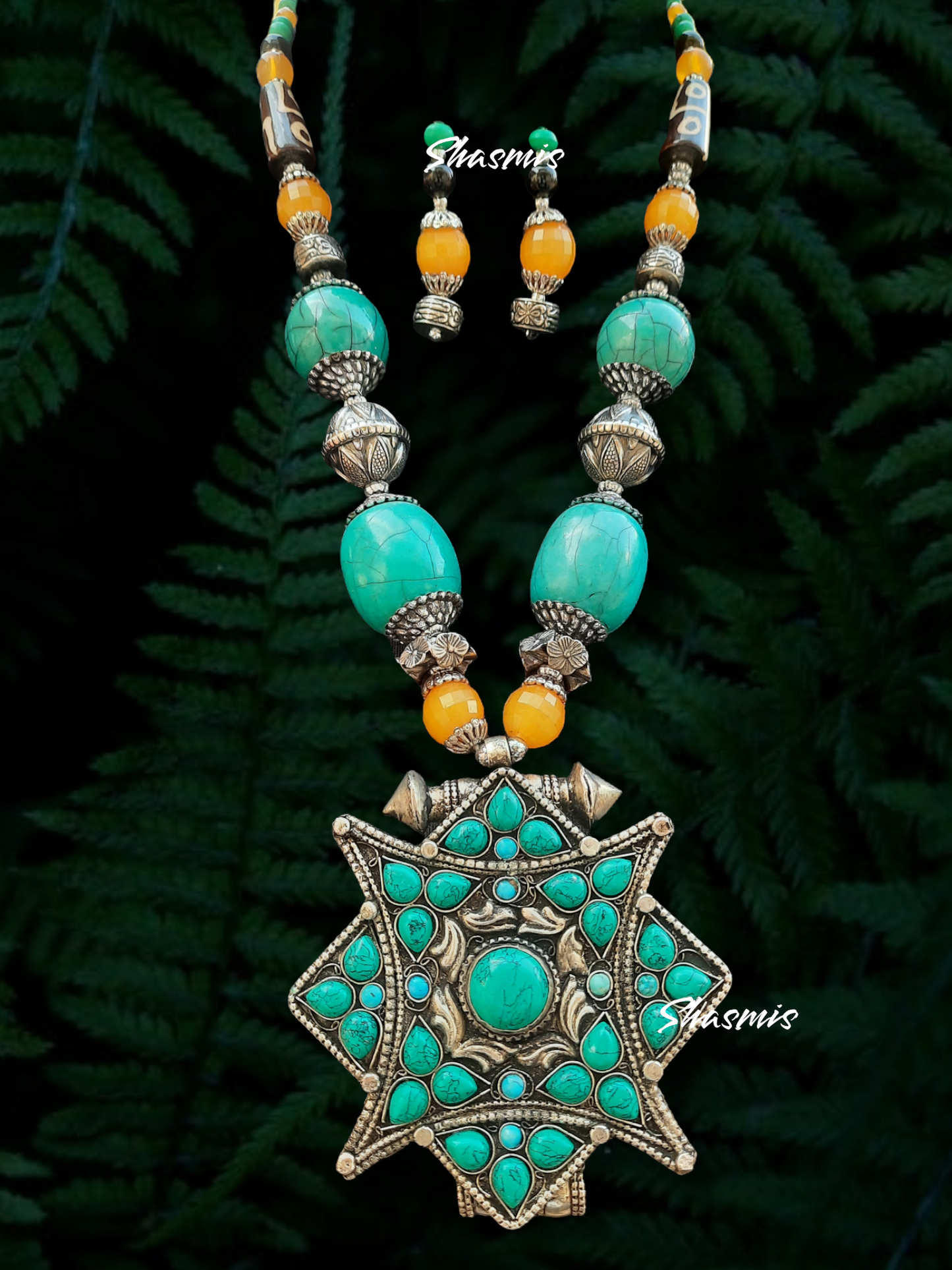 Turquoise Long Tribetan Necklace