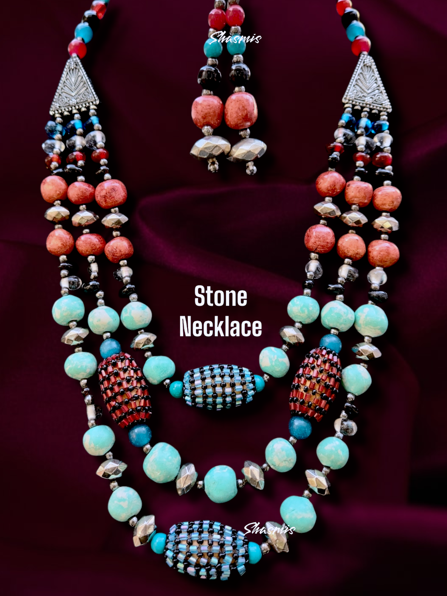 Blue Color Fashion Tibetan Jewellery Necklace