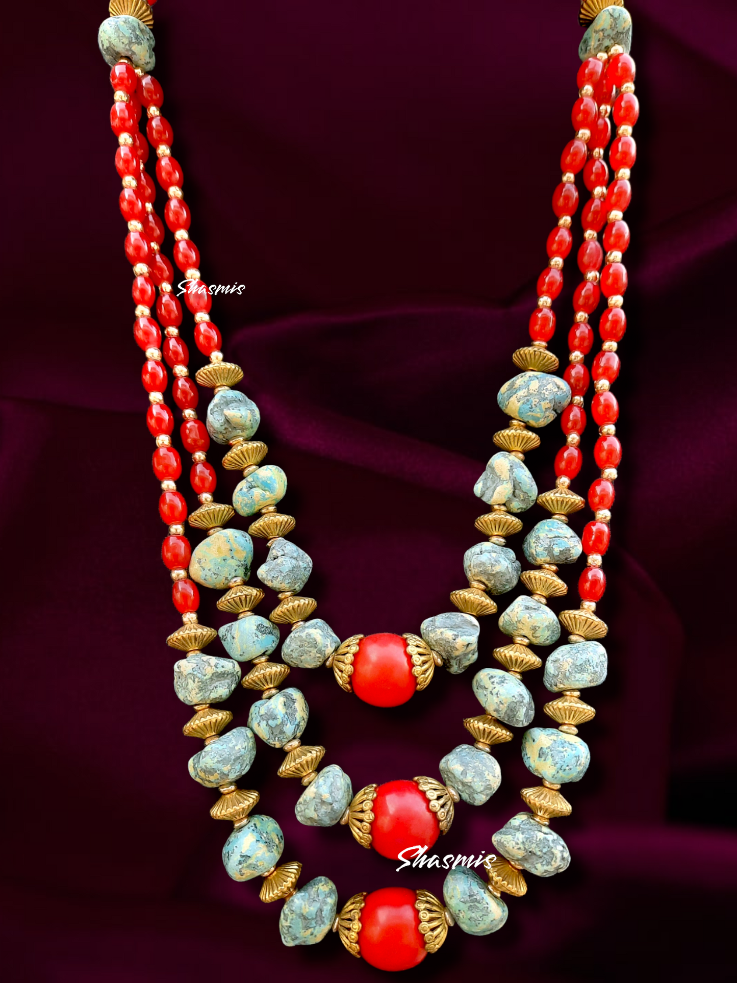 Red Color Tibetan Necklace 