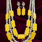 Long Layer Tibetan Stone Necklace With Earrings