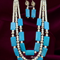 Long Layer Tibetan Stone Necklace With Earrings
