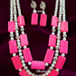 Long Layer Tibetan Stone Necklace With Earrings