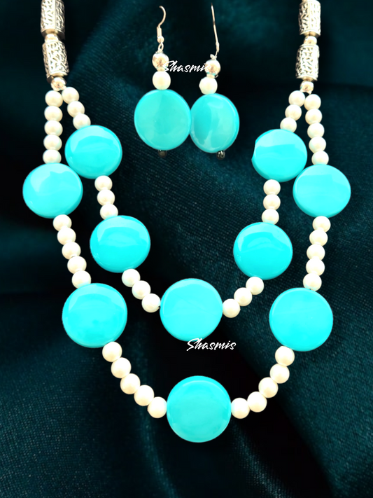 Long Color Strands Beads Tribal Boho Fashion Jewellery Necklace With Earrings