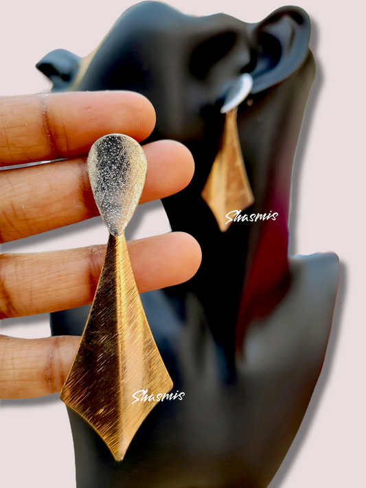 Long Drop Design Gold Plated Fashion Earrings
