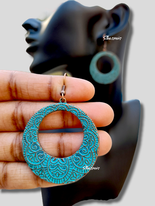 Blue Color Design Drop Earrings
