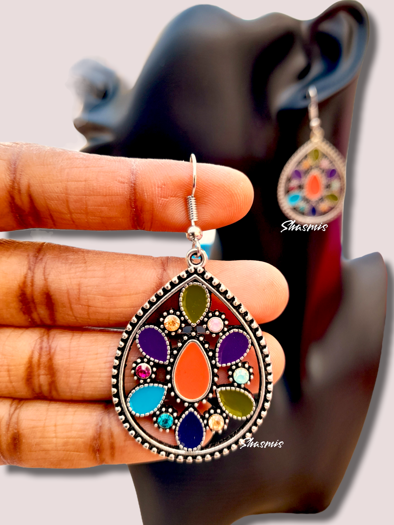 Colourful oxidised clearance earrings