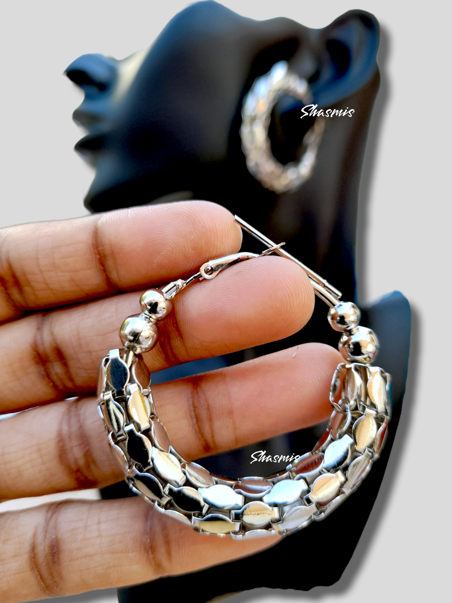 Silver Snake Design Hoop Earrings