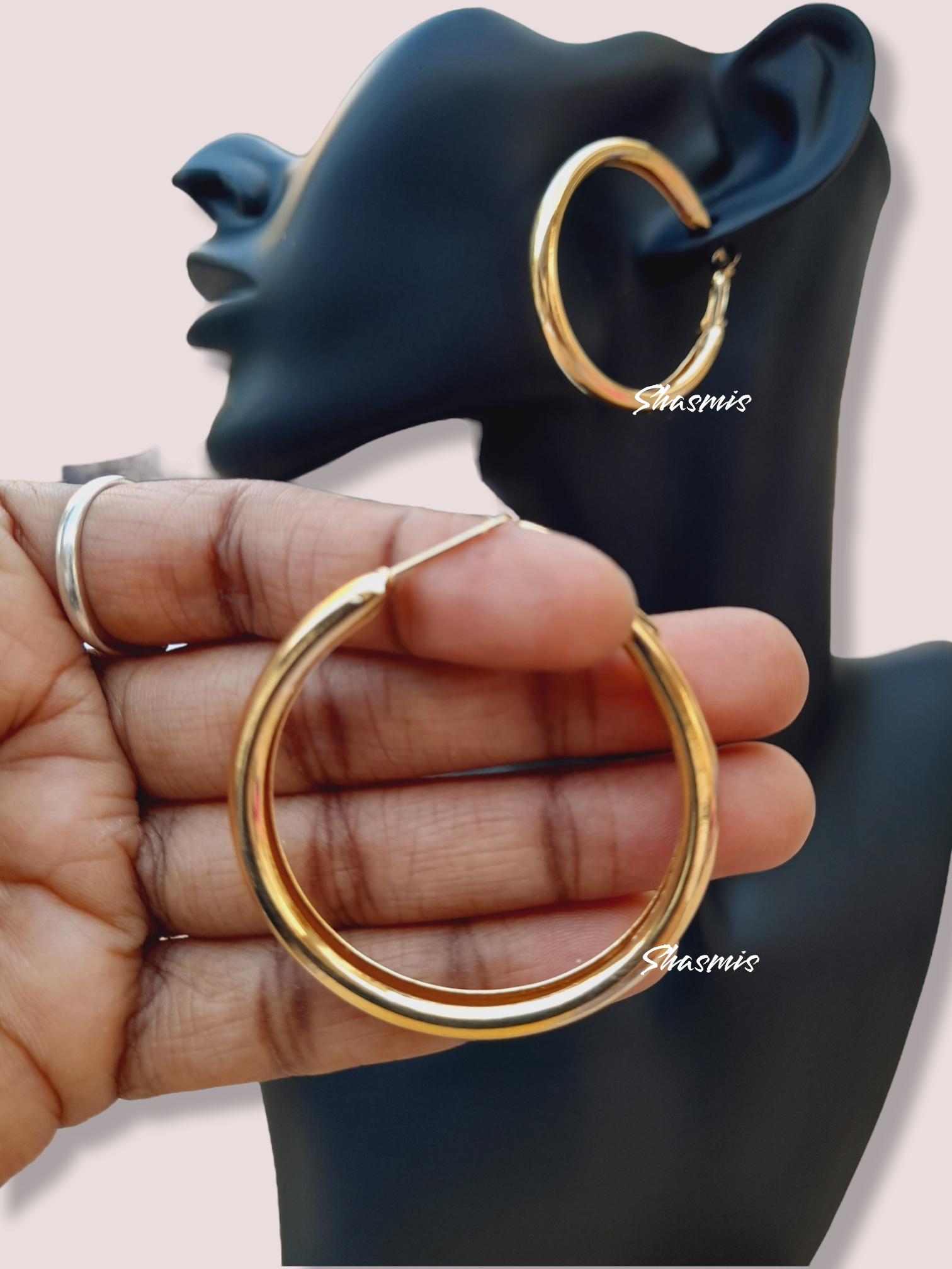 Golden Plated Simple Wide Hoop Earrings