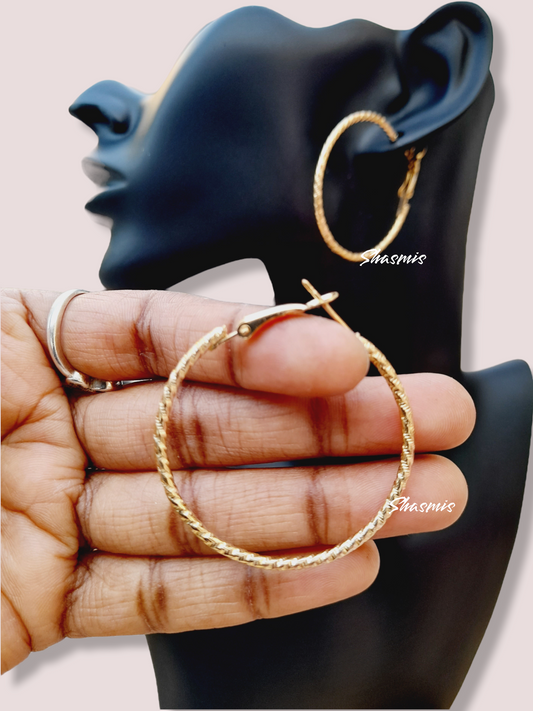 Gold Plated Wide Jhumka Earrings