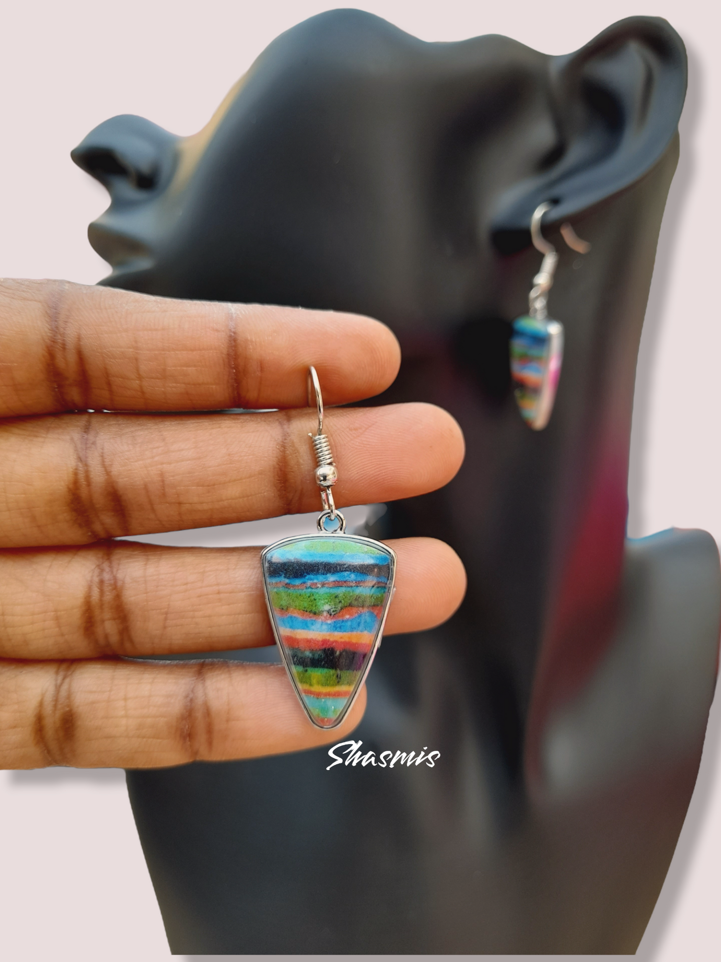 Multi Color Stone Boho Earrings