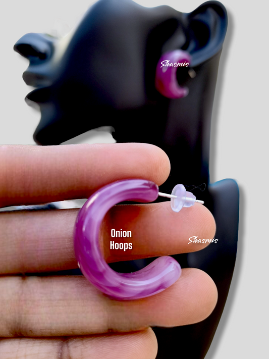 Purple Color Hoop Earrings