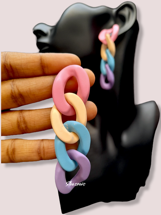 Long Drop Chain Fusion Earrings