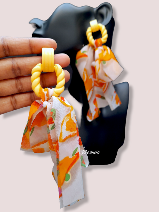 Yellow Color Cloth Earrings