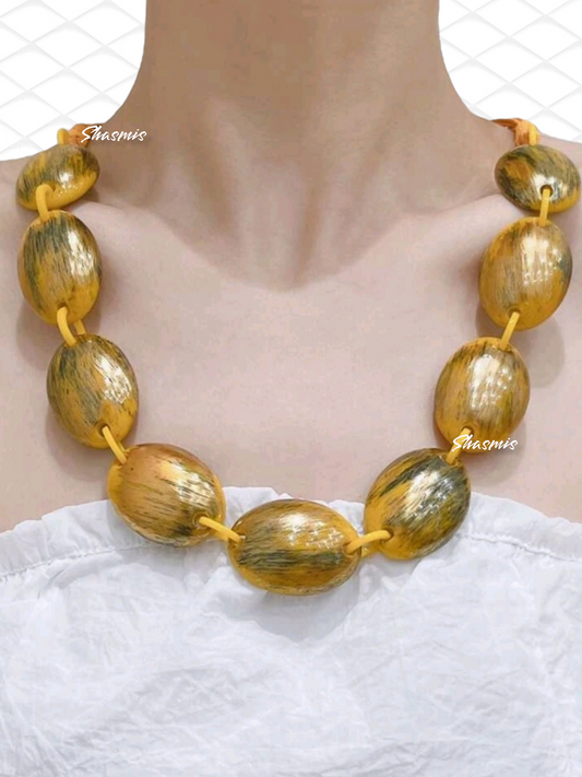 Yellow Stone Fashionable Boho Necklace 