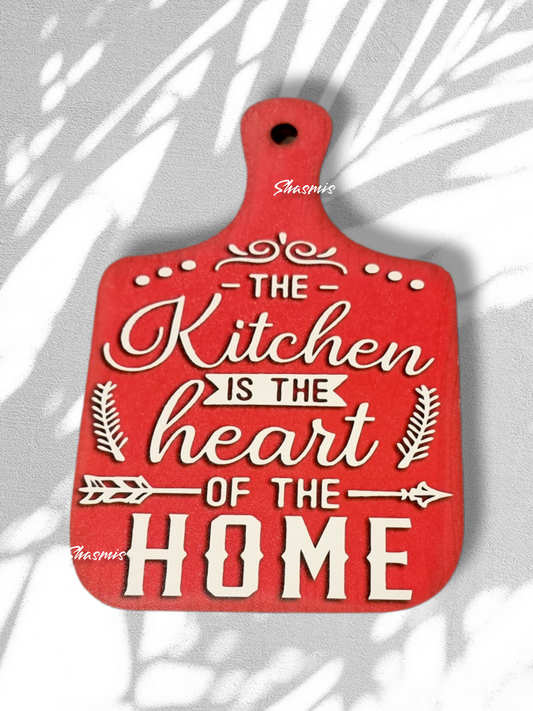 Kitchen Is the Heart Of Home Wooden Wall Hanging 