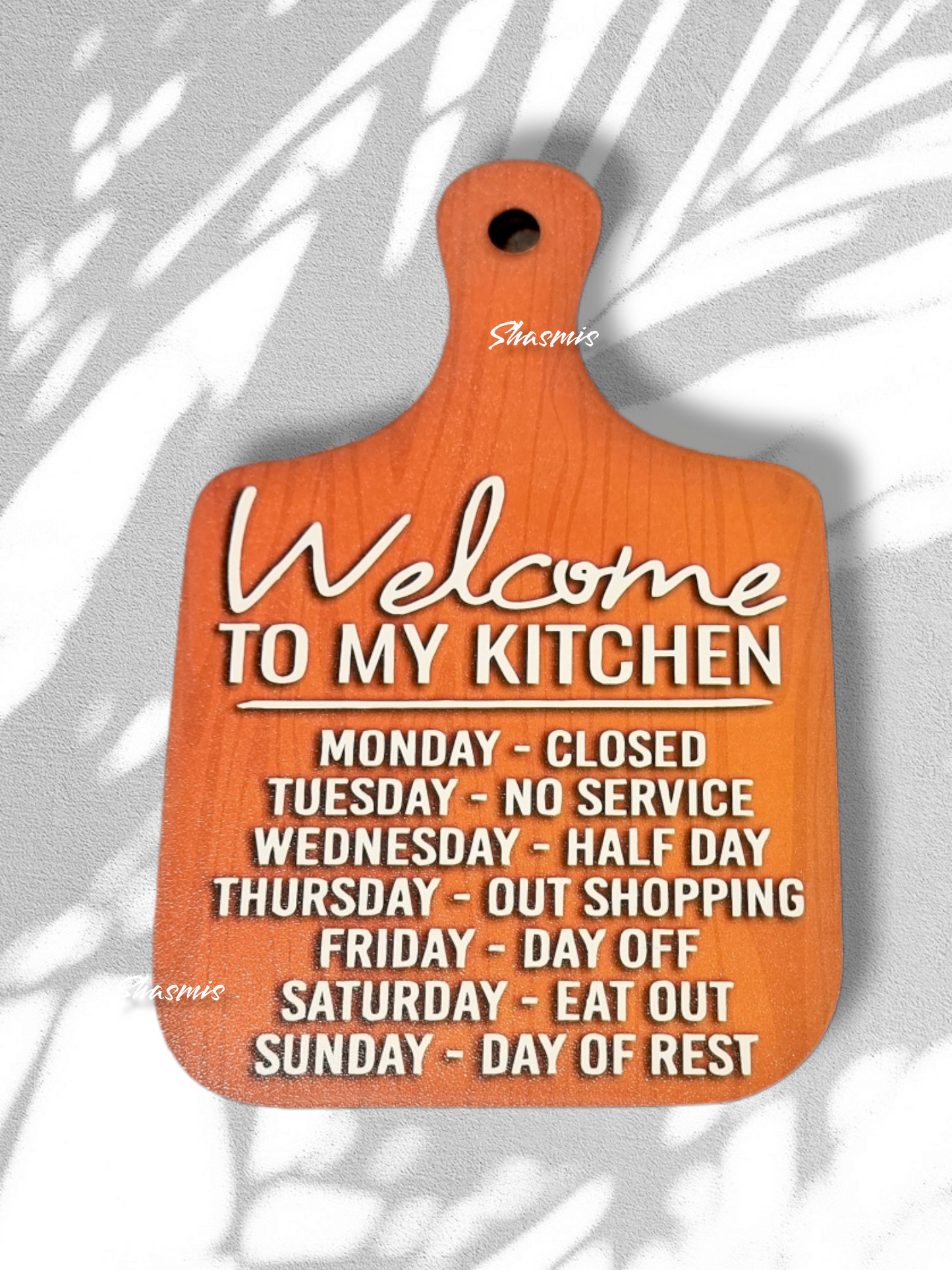 Weekly Welcom Kitchen Wooden Wall Hanging 