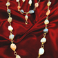Stone With Double Layer Gold Plated Necklace and Earrings