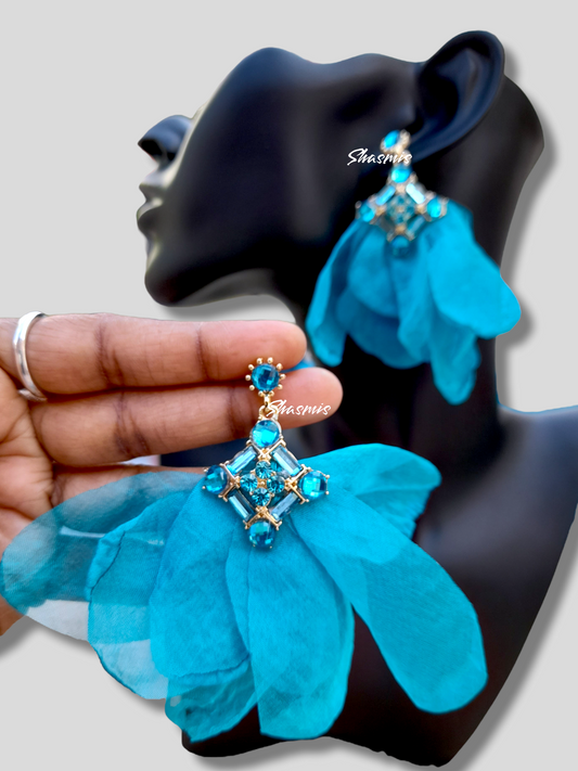 Rama Blue Color Cloth Earrings