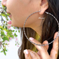 Black Gun Metal Plated Huge Hoop Earrings