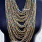 Olive Color Beads African Long Layer Necklace