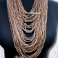 Peach Color Beads African Long Layer Necklace